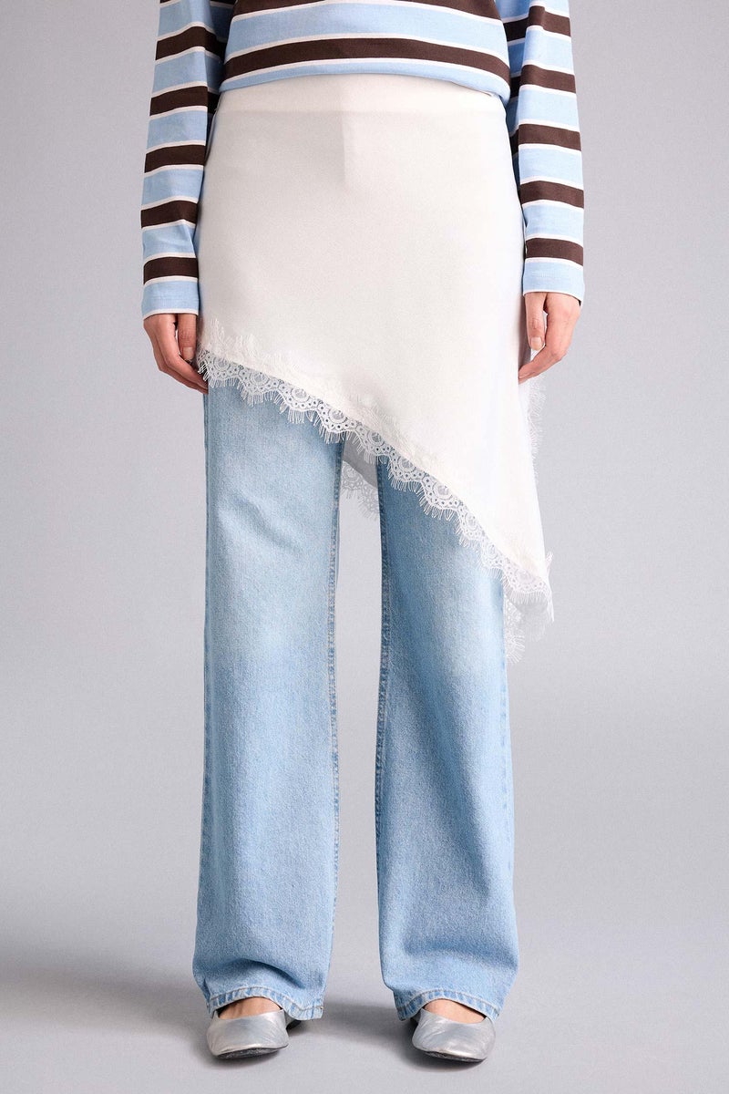 ديفاكتو بنطلون جينز وايد ليج برجل واسع وخصر عالي - Image 3