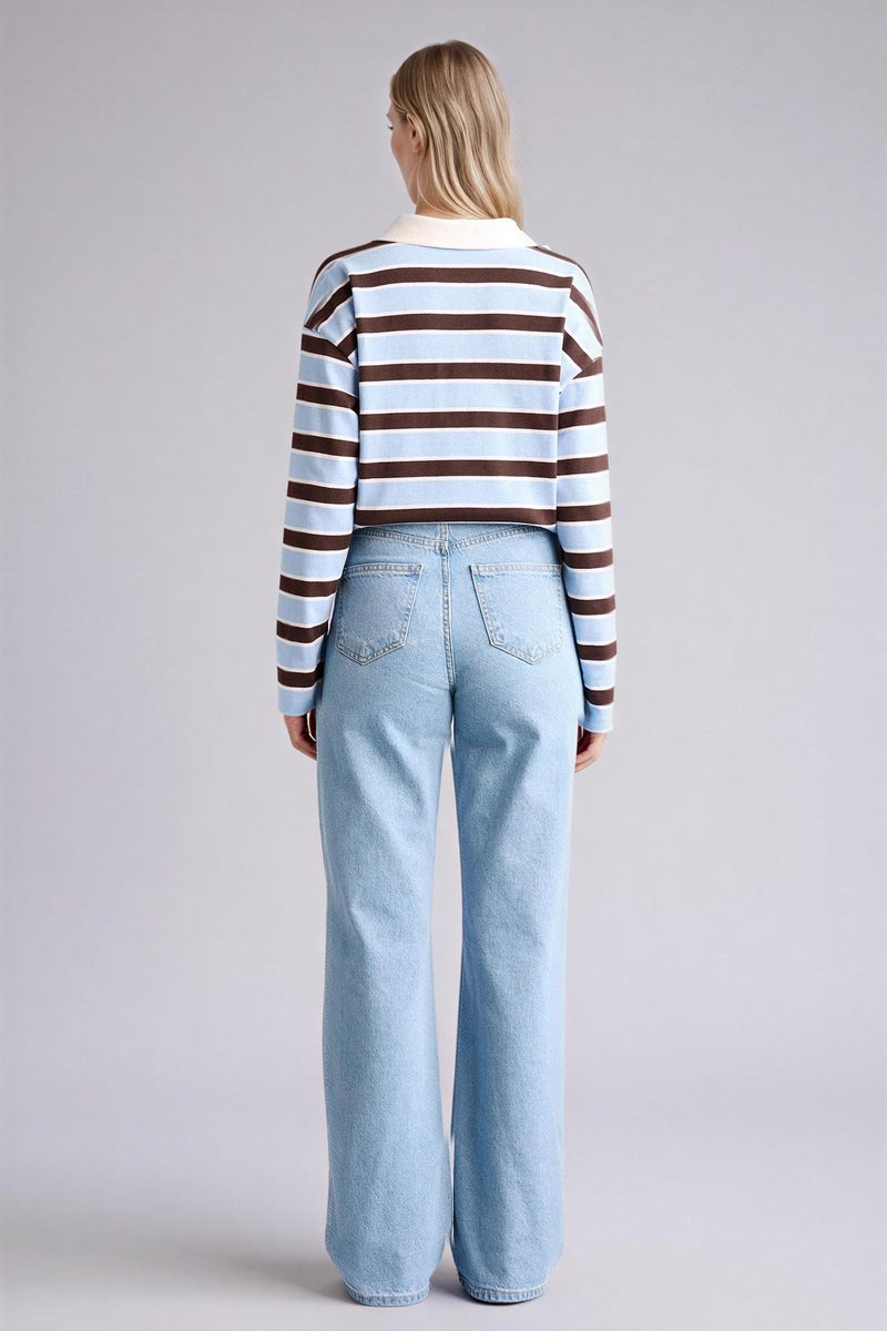 ديفاكتو بنطلون جينز وايد ليج برجل واسع وخصر عالي - Image 4