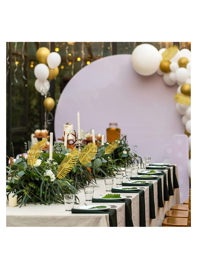 SYOSI Artificial Gold Palm Leaves, 12 Pcs Realistic Golden Plants Leaf Fake Gold Tropical Palm Leaf, 20" Faux Fake Tropical Large for Home Arrangement Jungle Birthday Party Wedding Decoration Supplies - Image 3