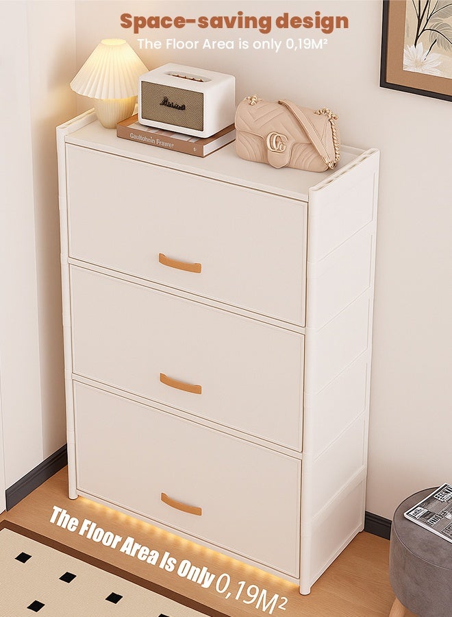VUCATIN White Shoe Cabinet with Removable Shelves, 6-Tier Dustproof Shoe Rack with 180° Reversible Cover, Space-Saving Shoe Storage Organizer for Entryway, Bedroom, Closet ,Hallway - Image 4
