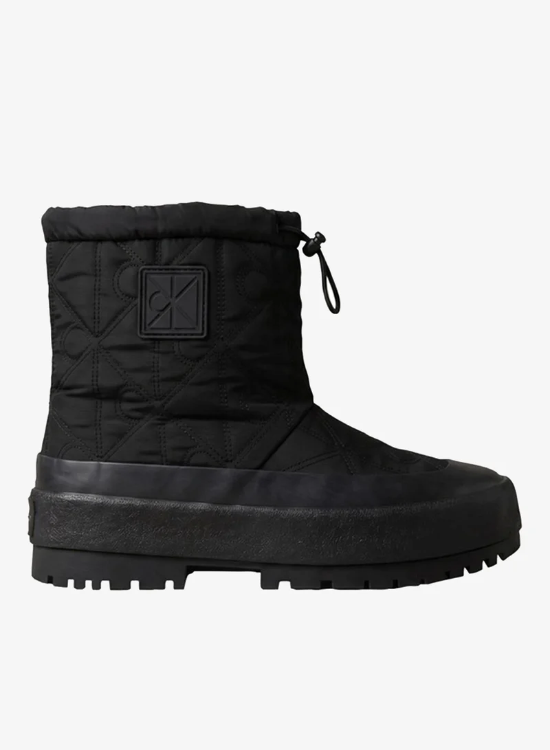 Emblem Quilted Vulcanised Flatform Snow Boots