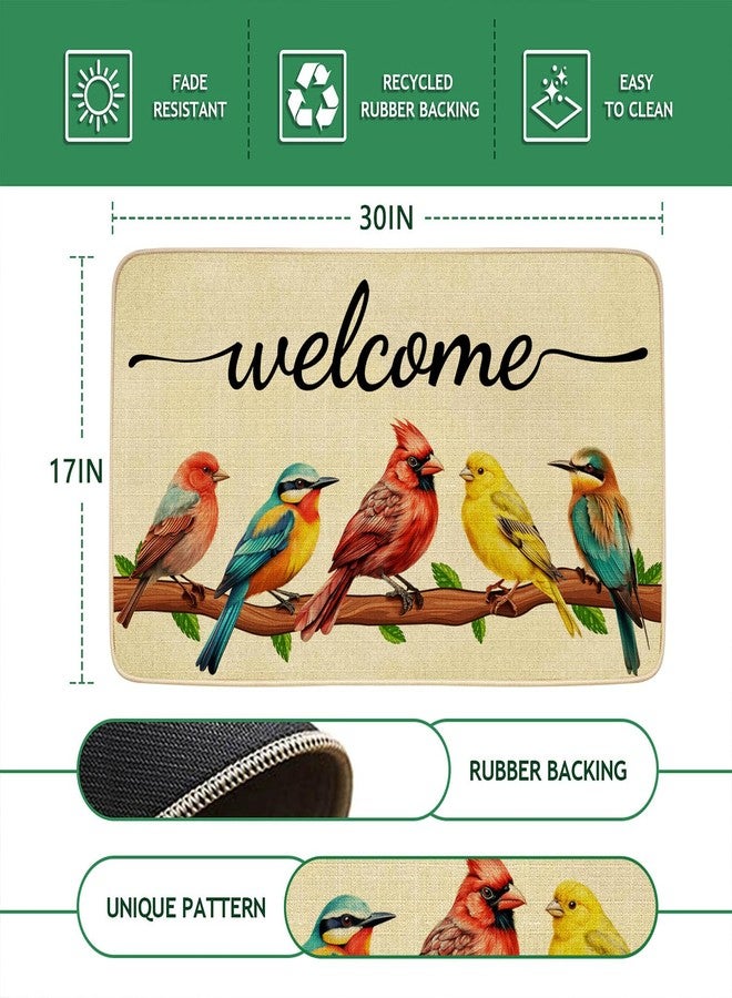 JWXCBIM Spring Door Mat Bird Welcome Decor Doormat, Summer Decorative Indoor Outdoor Non-Slip Mat for Home Entrance, Outside Entry, Floor, Patio 17x30 Inches - Image 3