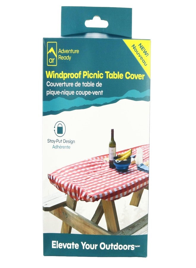 AR Adventure Ready Windproof Picnic Table Cover - Red Gingham - Image 1