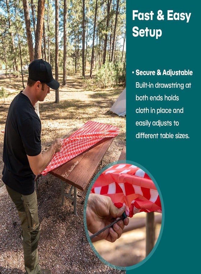 AR Adventure Ready Windproof Picnic Table Cover - Red Gingham - Image 4