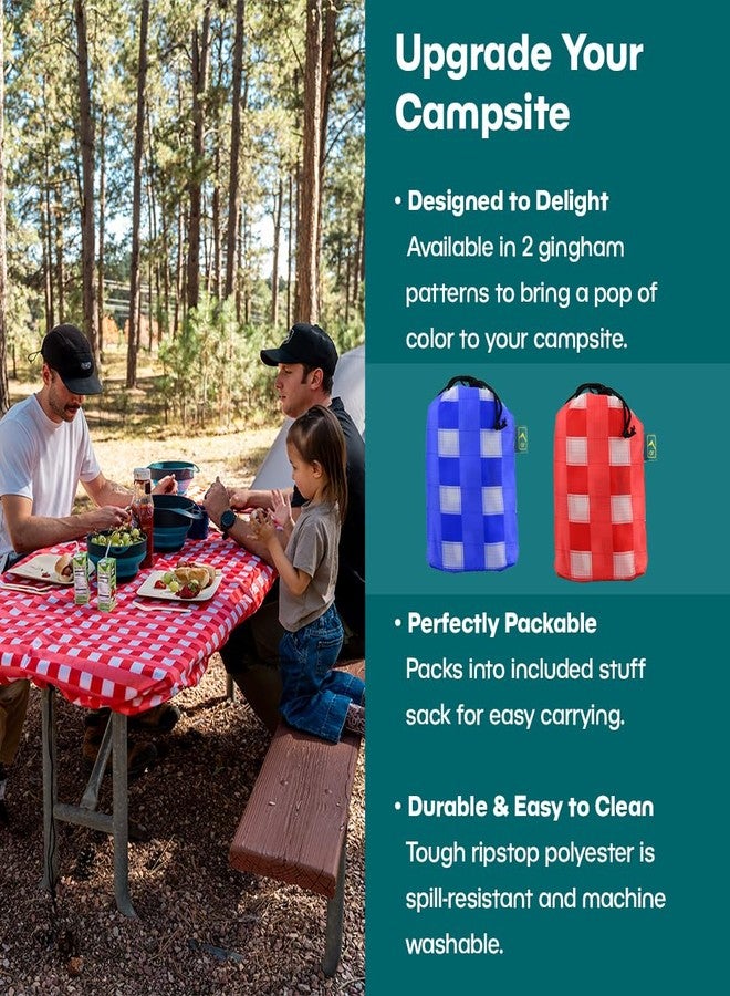 AR Adventure Ready Windproof Picnic Table Cover - Red Gingham - Image 3