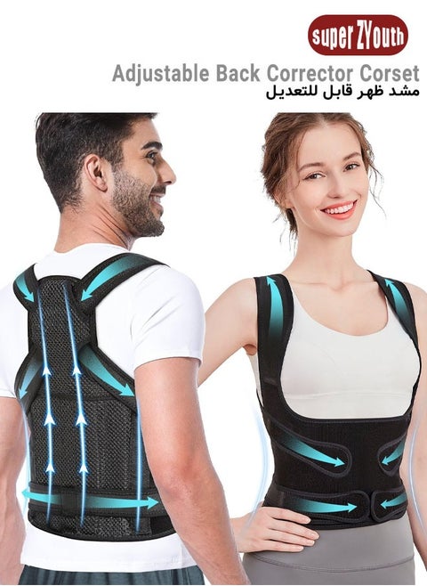 Back Brace and Posture Corrector Back Straightener Belt Back Support Helps Hunchback Correction and Relieve Shoulder Neck Back Pain