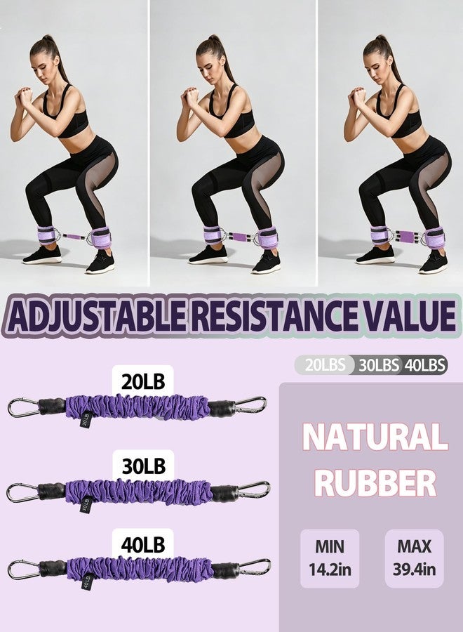 FLYBAMBOO Hip Thrust Belt for Weights and Ankle Resistance Bands with Cuffs for Working Out,Hip Thrust Belt for Dumbbells Heavy, Kettlebells, Plates,Hip,Leg and Booty Builder, Glute Bridge Band Purple - Image 5