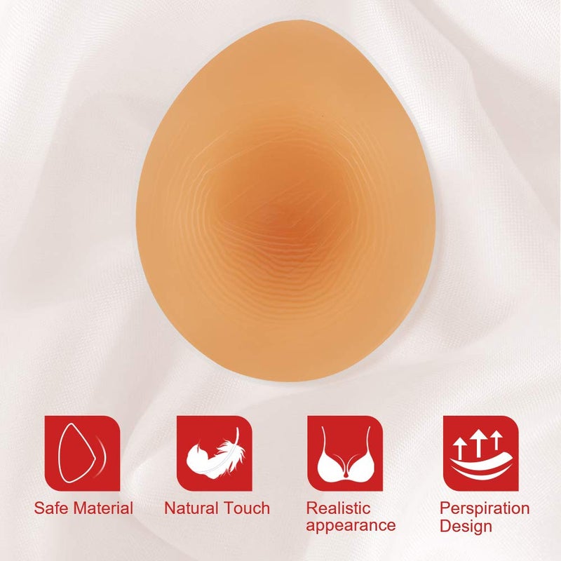 ONEFENG Silicone Breast Forms Waterdrop Mastectomy Prosthesis Concave Bra Pad Breast Ehancers One Piece - Image 2