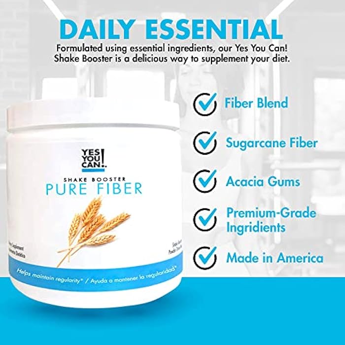 Yes You Can! Shake Booster Pure Fiber, Add to Complete Meal Replacement Shakes or Protein Shakes, Boost Shake with Sugarcane Fiber and Acacia Gums, Protein Shake Booster - Pure Fiber (30 Servings) - Image 3