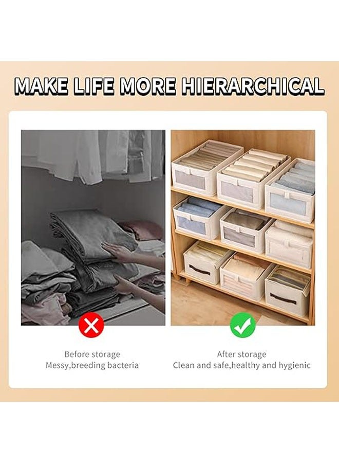 Hihonor Wardrobe Clothes Organizer, 2pcs Jeans Storage Box, Visible Drawer Organizers for Clothing, Foldable Closet Storage Basket, Washable Drawer Box for Clothing, T-Shirt, Pants, Toys & Books (2Pcs)  - Image 2