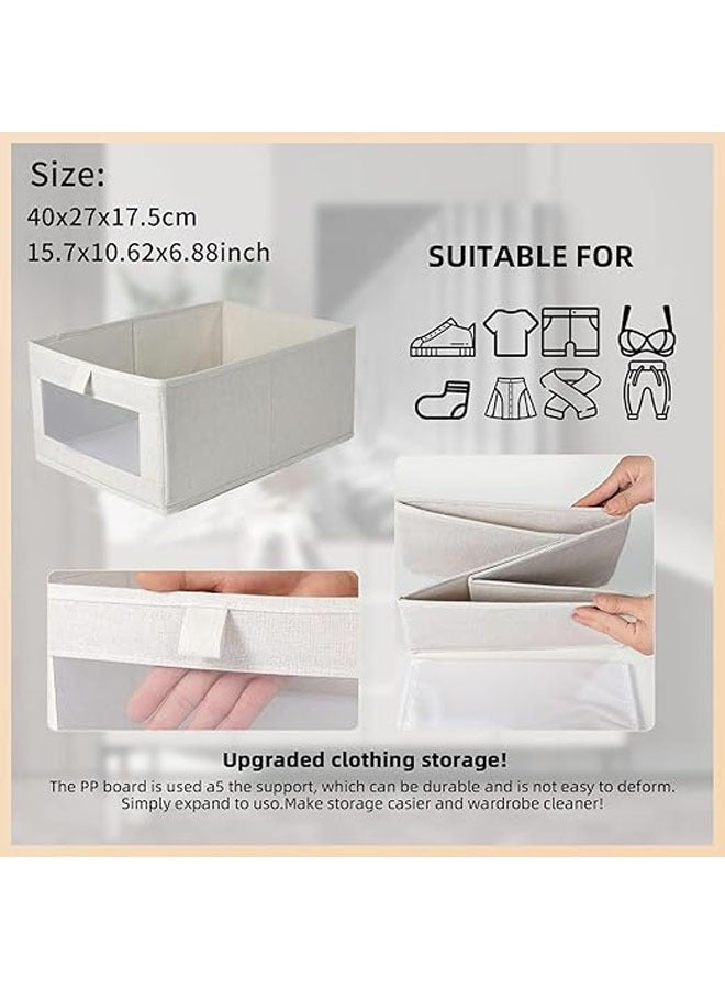 Hihonor Wardrobe Clothes Organizer, 2pcs Jeans Storage Box, Visible Drawer Organizers for Clothing, Foldable Closet Storage Basket, Washable Drawer Box for Clothing, T-Shirt, Pants, Toys & Books (2Pcs)  - Image 4