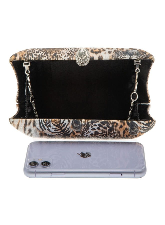 JNB Tiger Face Box Clutch,Mustard - Image 5