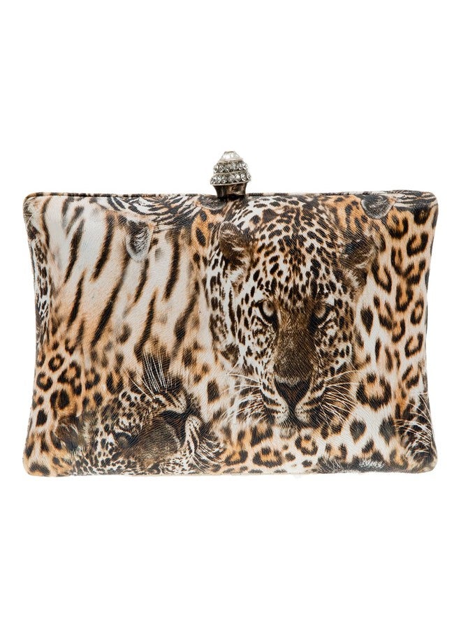 JNB Tiger Face Box Clutch,Mustard - Image 1