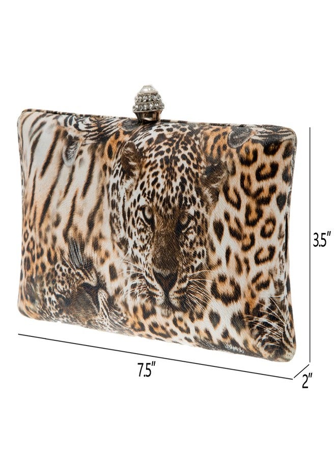 JNB Tiger Face Box Clutch,Mustard - Image 2