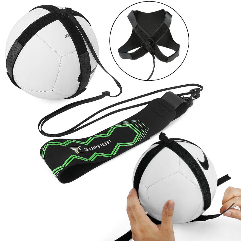 Surpop Soccer/Volleyball/Rugby Trainer, Football Kick Throw Solo Practice Training Aid Control Skills Adjustable Waist Belt for Kids Adults (Glow) - Image 5