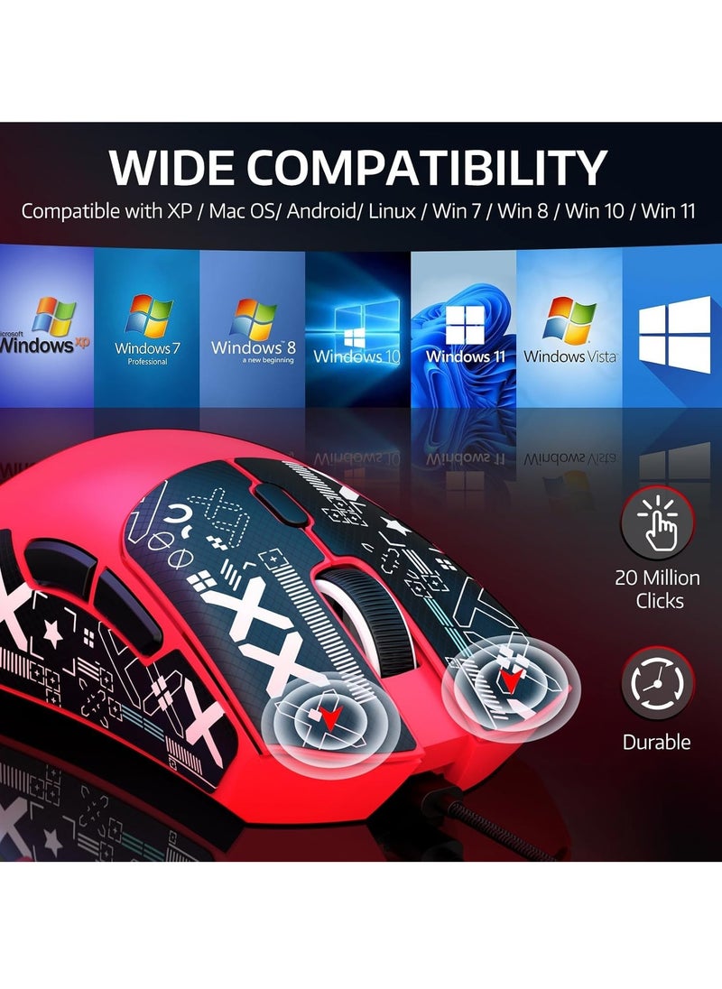 Attack Shark - R1 59g Superlight Mouse with Ribbon, Wireless/Wired BT/2.4G Gaming Mouse, 6 DPI Adjustable up to 18000, 65 Hour Battery - Image 1