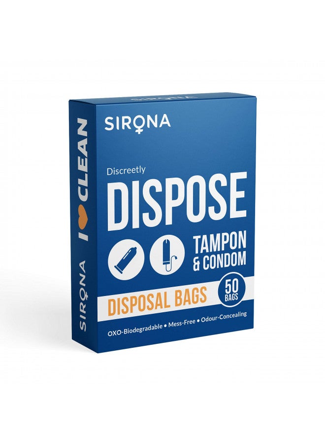 Sirona Sirona Condom and Tampon Disposal Bags - 50 Bags | for Discreet Disposal of Tampons and Condoms | Bathroom Trash Bag  - Image 1
