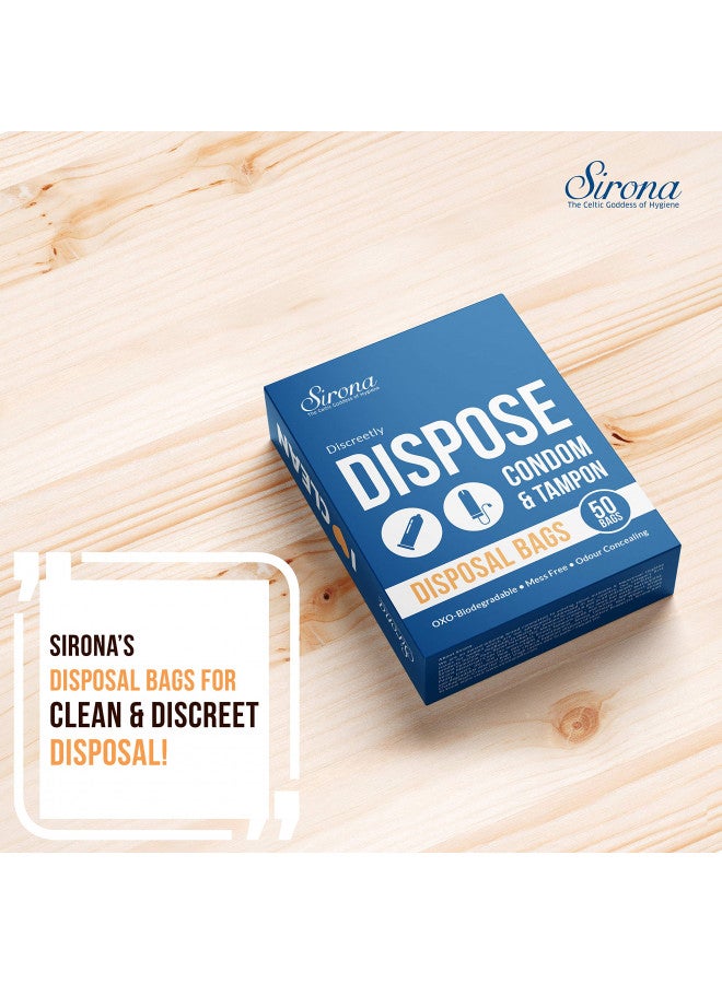Sirona Sirona Condom and Tampon Disposal Bags - 50 Bags | for Discreet Disposal of Tampons and Condoms | Bathroom Trash Bag  - Image 3