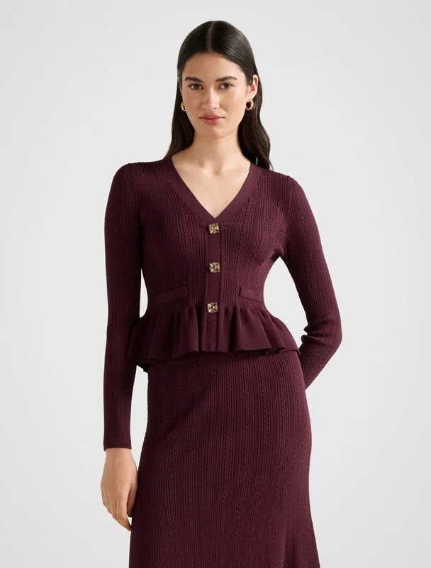 forever new Kn7539-Plum Women's Cardigan