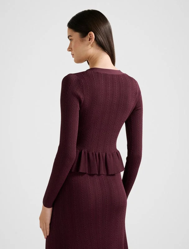 forever new  Kn7539-Plum Women's Cardigan for Women | Best Price UAE