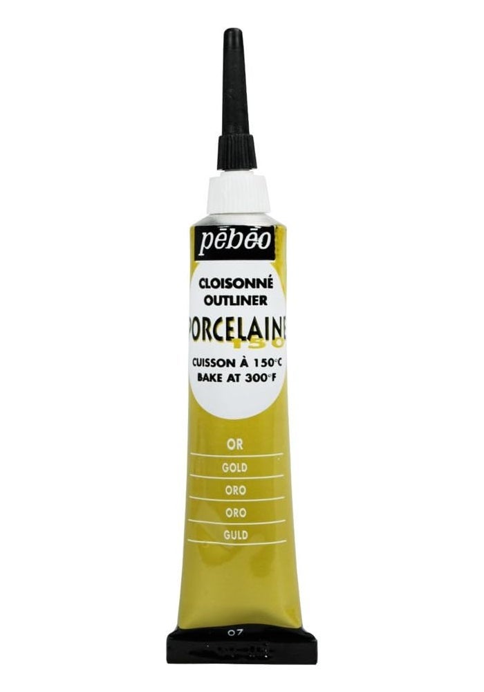 Pebeo Porcelaine 150 China Paint Outliner - 20 ml Tube in Gold - Image 1