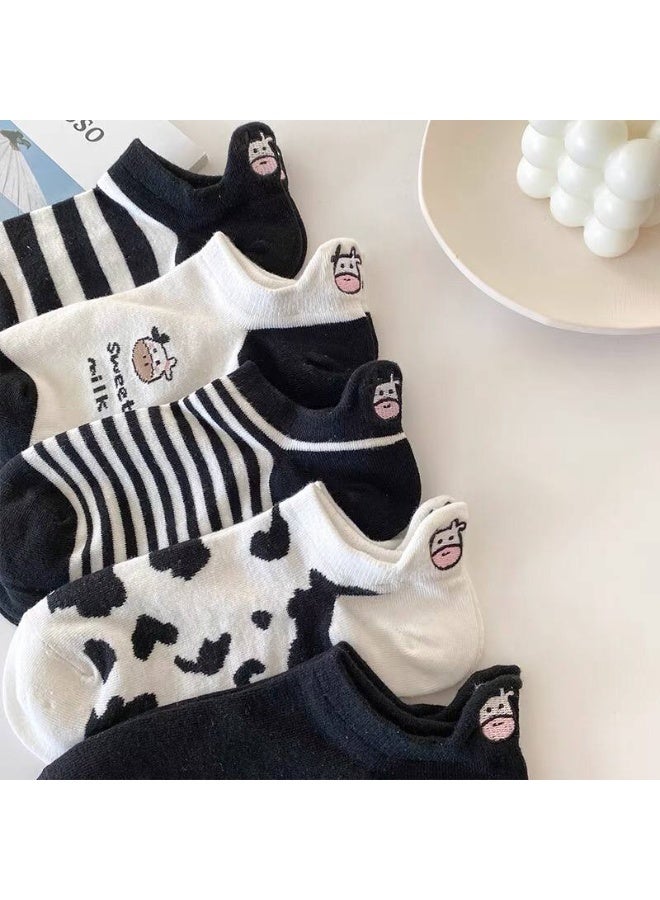 Women's Casual Cotton Socks Set, Short Ankle Socks – Soft and Comfortable Women's Socks – Cotton Sock Set (5 Pairs + 1 Free Gift) – Modern Styles and Multiple Colors - Image 3
