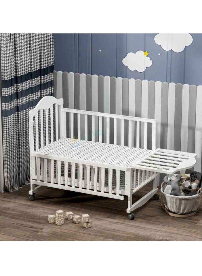 UNIKSAR Convertible Wooden Baby Crib - Adjustable Height Bedside Bassinet with Wheels, Safe & Comfortable Design, Transforms into Study Desk & Side Table - Image 2