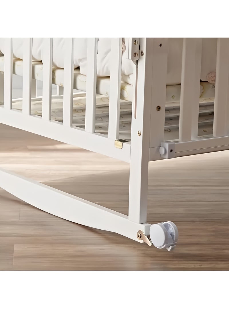 UNIKSAR Convertible Wooden Baby Crib - Adjustable Height Bedside Bassinet with Wheels, Safe & Comfortable Design, Transforms into Study Desk & Side Table - Image 4