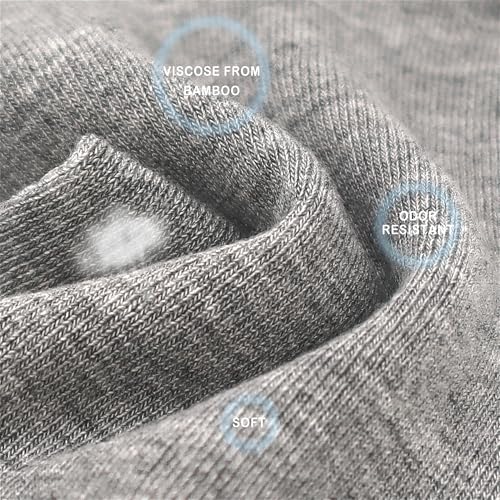 SERISIMPLE Women Viscose Bamboo Ankle Socks Low Cut Thin Sock Lightweight Pastal Color Soft Sock 5 Pairs(Grey, Large) - Image 3