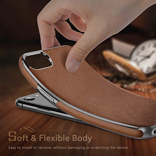 LOHASIC for iPhone SE 3 Case, for iPhone 8 Case, for iPhone 7 Leather Case Slim Premium PU Soft Back Cover Protective Cases Compatible with iPhone 7/8/SE 2022 [3nd Generation] - Brown - Image 4