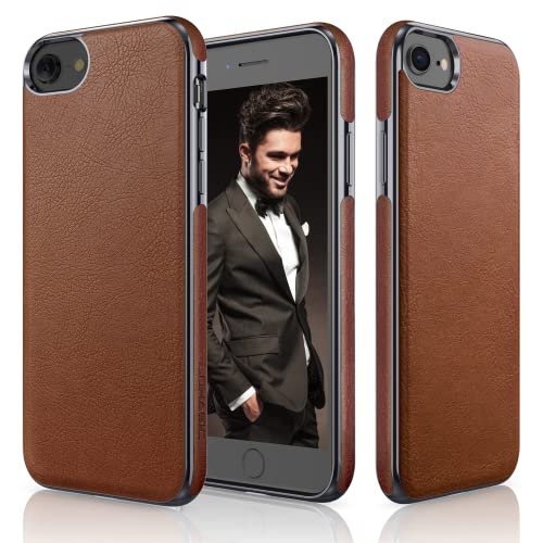 LOHASIC for iPhone SE 3 Case, for iPhone 8 Case, for iPhone 7 Leather Case Slim Premium PU Soft Back Cover Protective Cases Compatible with iPhone 7/8/SE 2022 [3nd Generation] - Brown - Image 1