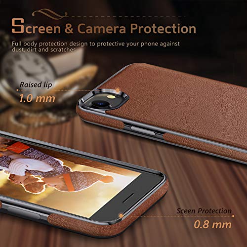 LOHASIC for iPhone SE 3 Case, for iPhone 8 Case, for iPhone 7 Leather Case Slim Premium PU Soft Back Cover Protective Cases Compatible with iPhone 7/8/SE 2022 [3nd Generation] - Brown - Image 3