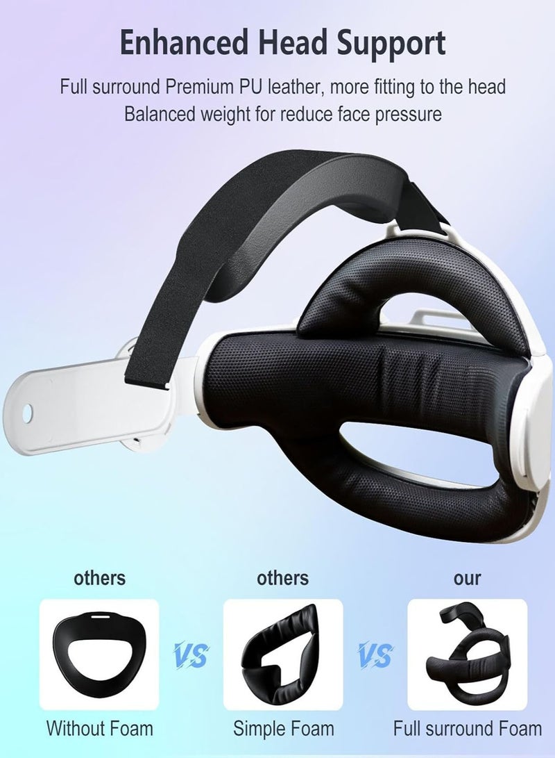 Head Strap for Meta Quest 2 Quest 3/Quest 3S-Comfortable Lightweight Adjustable Elite Strap Replacement Accessories for Quest 2 Quest 3/Quest 3S-Reduce Pressure-VR Headset Replacement Strap Accessories  - Image 5