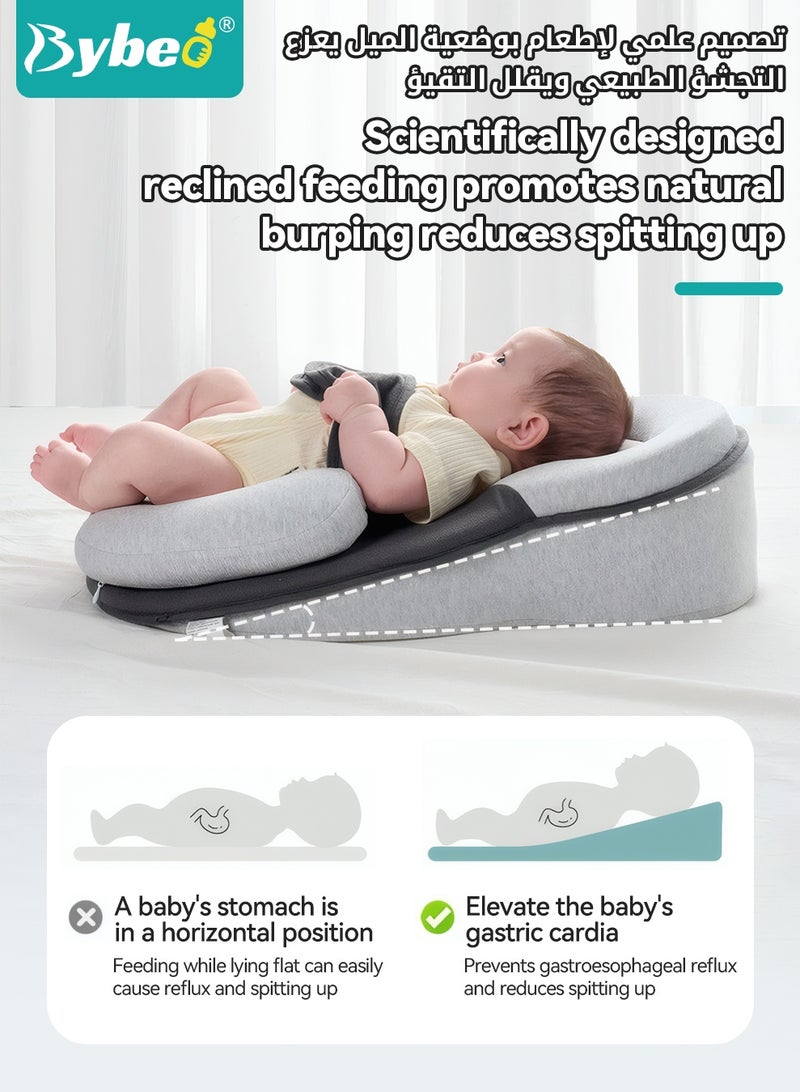 Bybeo Baby Wedge Pillow + 2-Piece Pacifier Set, Baby Lounger Pillow, Baby Feeding Support Pillow, Newborn Nursing Pillow, Infant Head Shaping Pillow for Reducing Spit-Up, Bottle Feeding, Head Shaping - Image 3