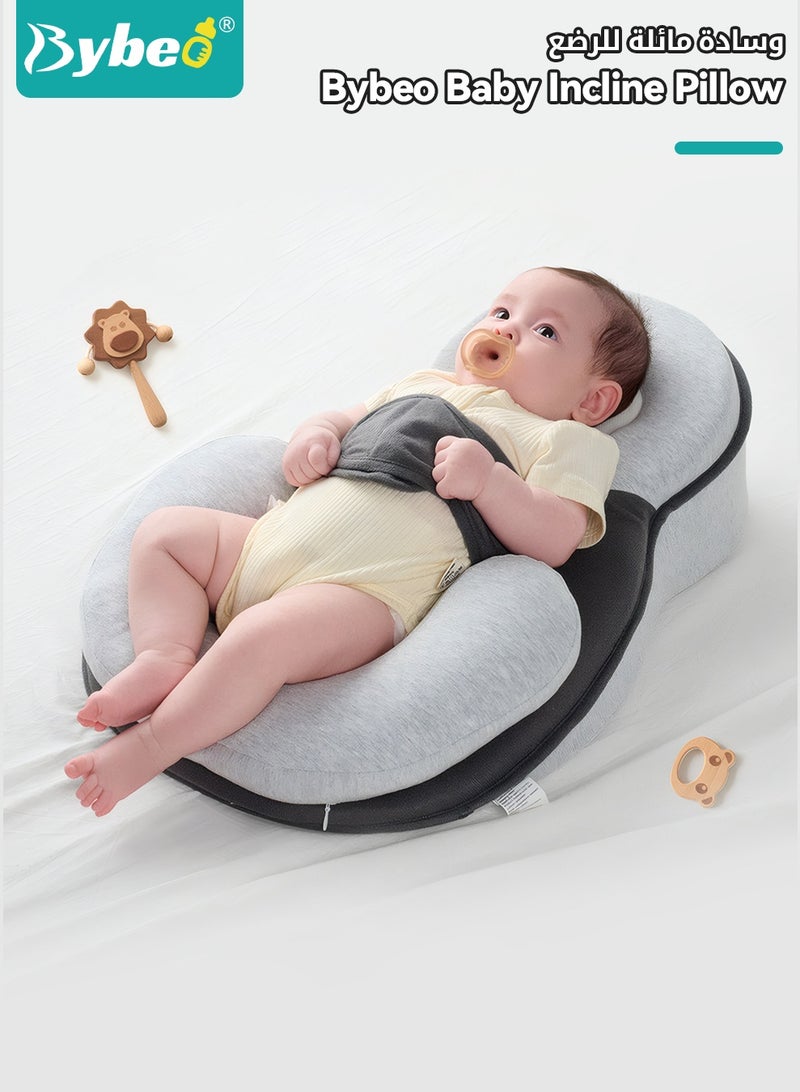 Bybeo Baby Wedge Pillow + 2-Piece Pacifier Set, Baby Lounger Pillow, Baby Feeding Support Pillow, Newborn Nursing Pillow, Infant Head Shaping Pillow for Reducing Spit-Up, Bottle Feeding, Head Shaping - Image 2