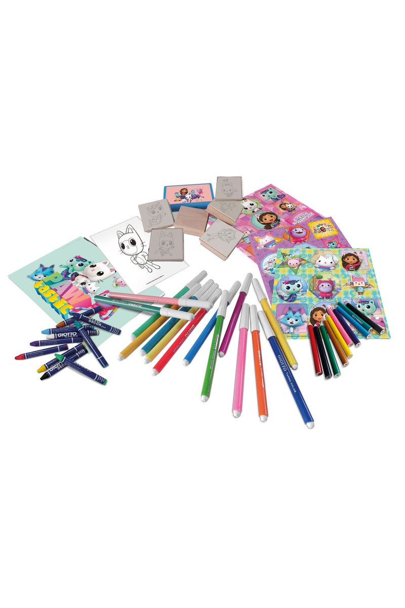 MULTIPRINT Paw Patrol Mega Art Set for Kids | 60 Felt Tip Pens, 10 Pencil Crayons, 10 Wax Crayons, 6 Stamps, Ink Pad, Coloring Book, Notebook & 30 Stickers | Creative Drawing & Coloring Kit - Image 1