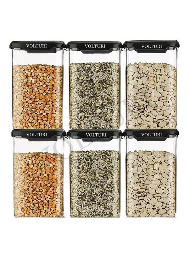 VOLTURI Air Tight Kitchen Containers Set (Pack of 8) for Storage Pulses, Cereals, Grains, Dry Fruits, Pantry Organization and More, Food Grade, BPA Free, Stackable and Transparent 1200 ML - Image 1