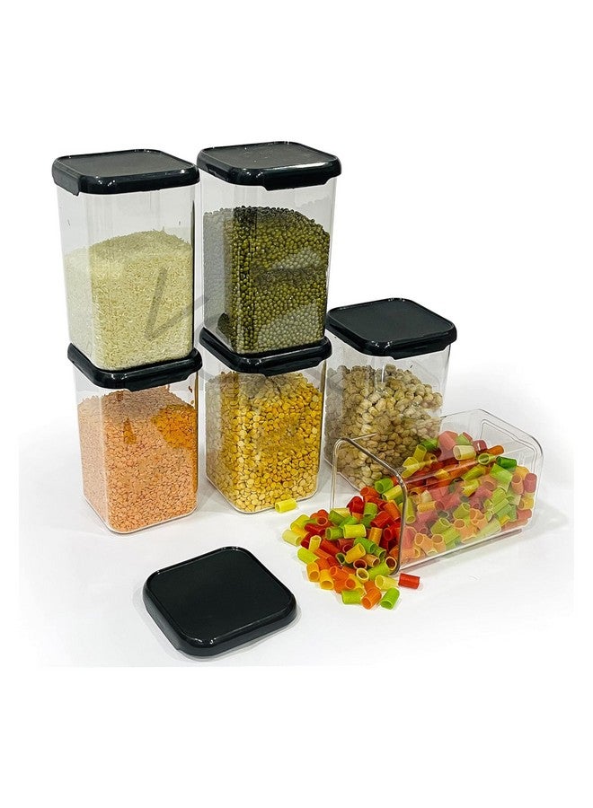 VOLTURI Air Tight Kitchen Containers Set (Pack of 8) for Storage Pulses, Cereals, Grains, Dry Fruits, Pantry Organization and More, Food Grade, BPA Free, Stackable and Transparent 1200 ML - Image 4