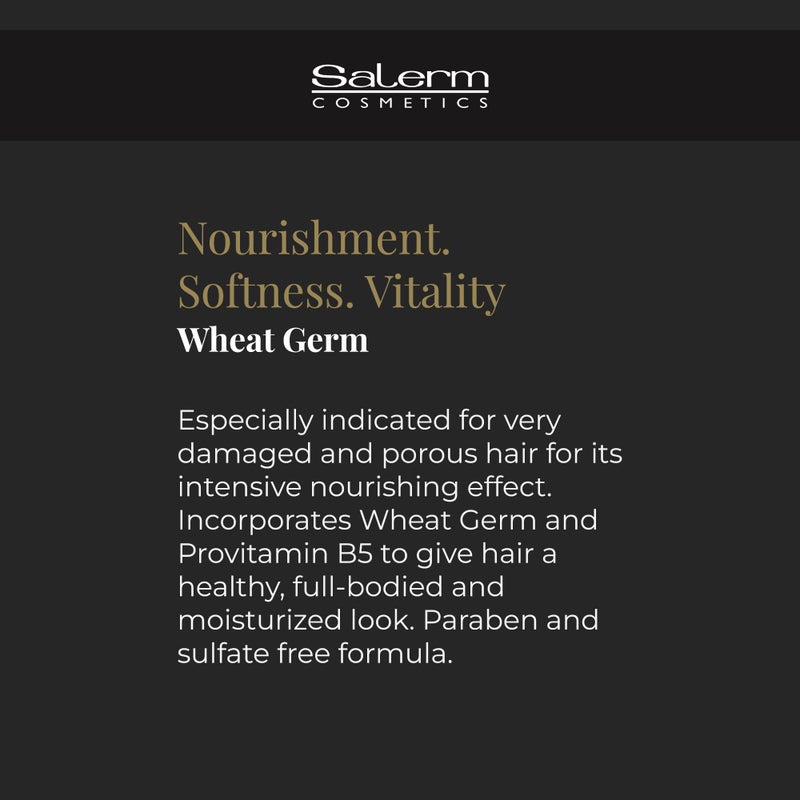 SALERM - Nourishing Hair Mask - 1000 ml - with Wheat Germ - for Dry and Damaged Hair - Deep Hair Hydration - Shine and Brightness - Hair Strengthening - Image 5