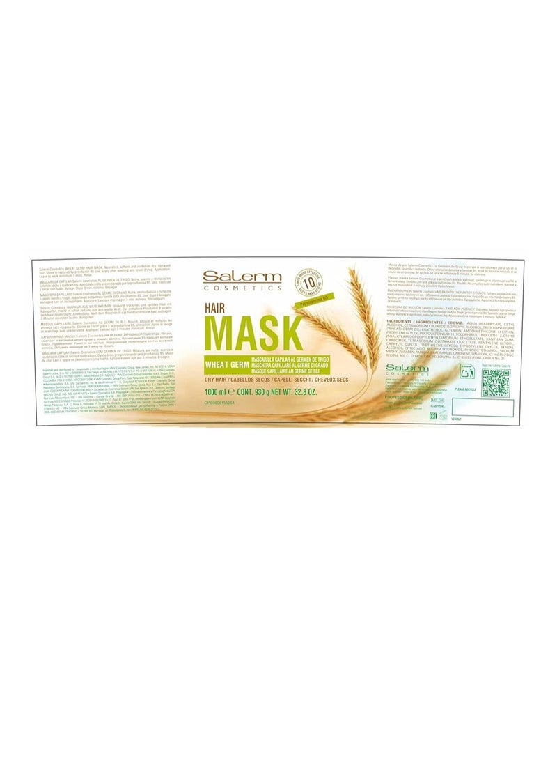 Salerm Cosmetics Salerm Cosmetics Mascarilla Wheat Germ Capillary Mask for Dry Hair with Provitamin, 33.7 Ounce - Image 2