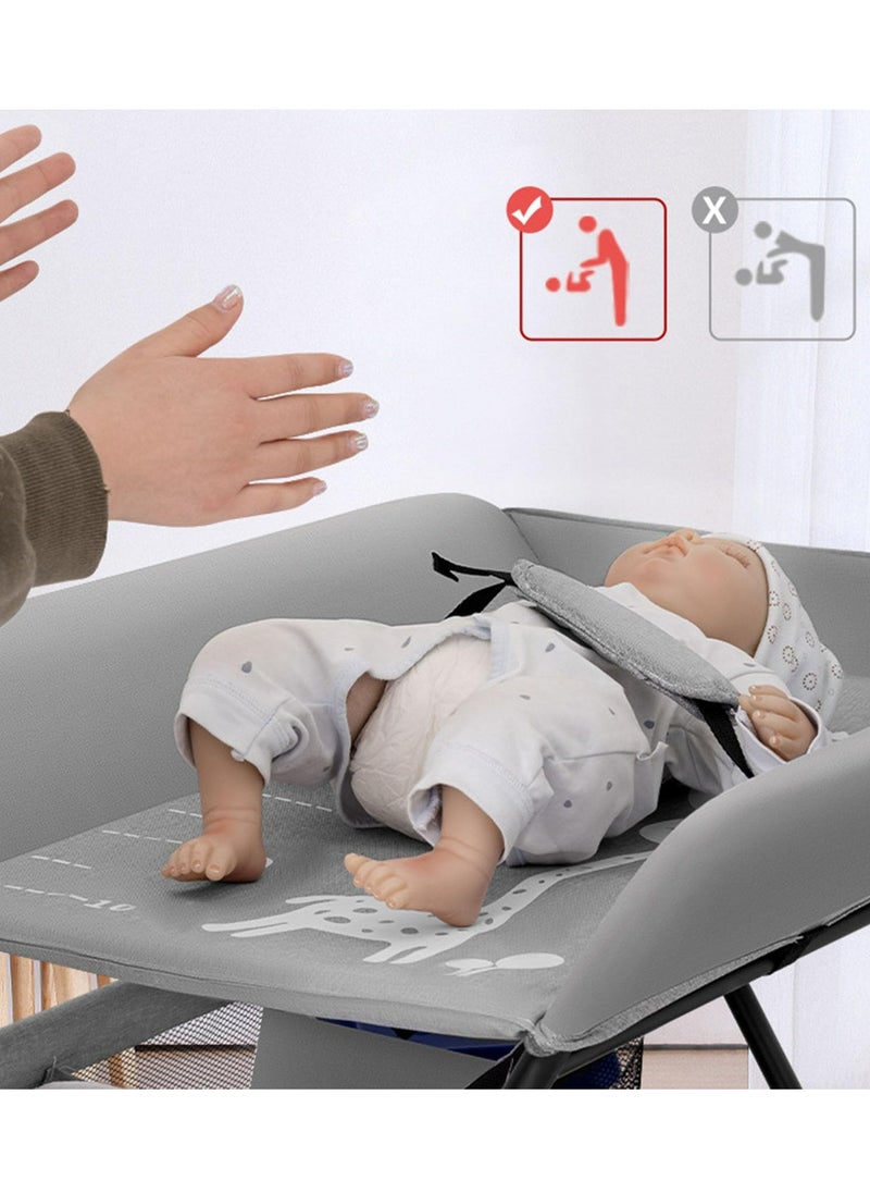 Meiyilan - Portable Foldable Baby Changing Table, Mobile Changing Table, Baby Care Mobile, Diaper Organizer, Portable Folding Adjustable Height Changing Table - Image 1