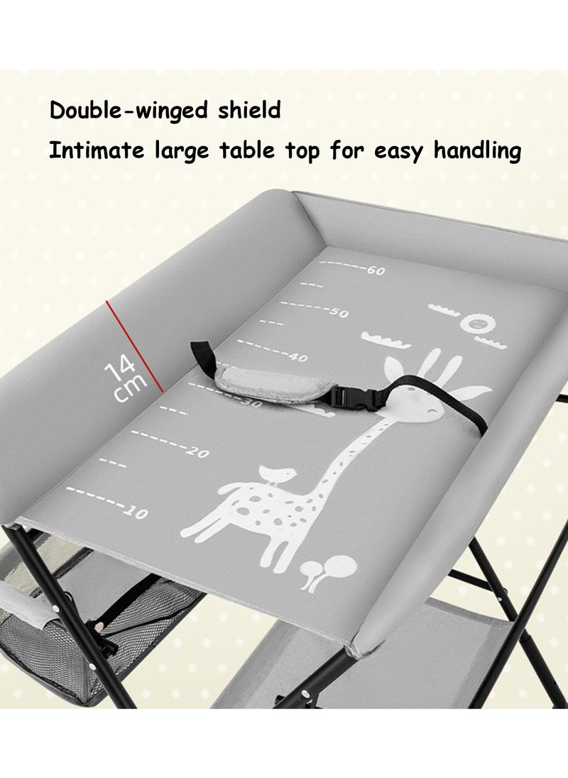 Meiyilan - Portable Foldable Baby Changing Table, Mobile Changing Table, Baby Care Mobile, Diaper Organizer, Portable Folding Adjustable Height Changing Table - Image 1