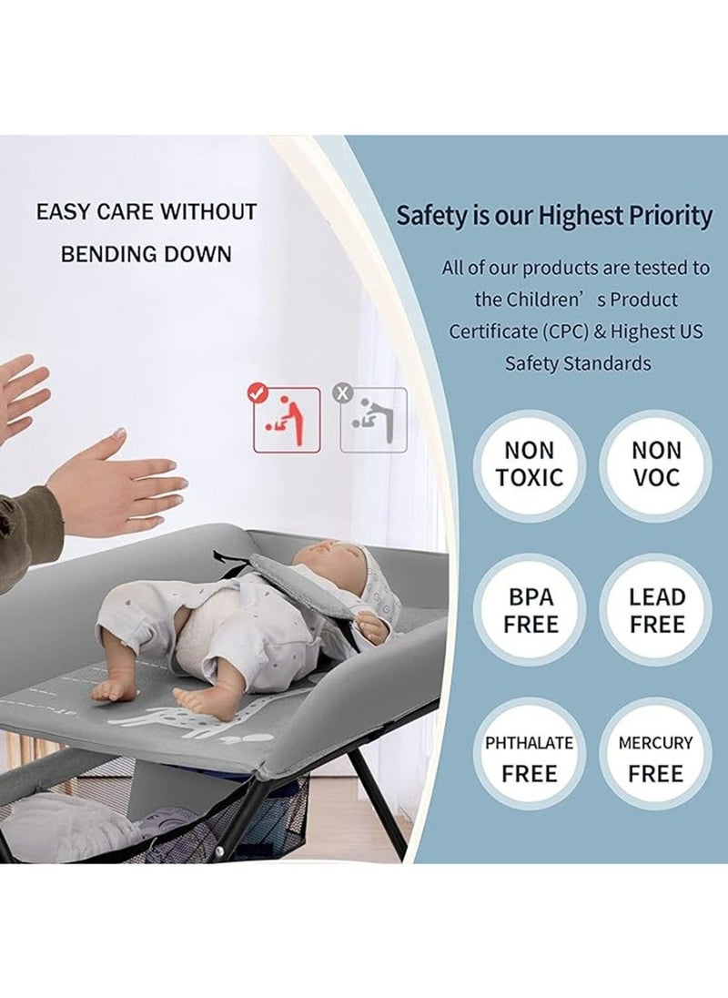 Meiyilan - Portable Foldable Baby Changing Table, Mobile Changing Table, Baby Care Mobile, Diaper Organizer, Portable Folding Adjustable Height Changing Table - Image 1