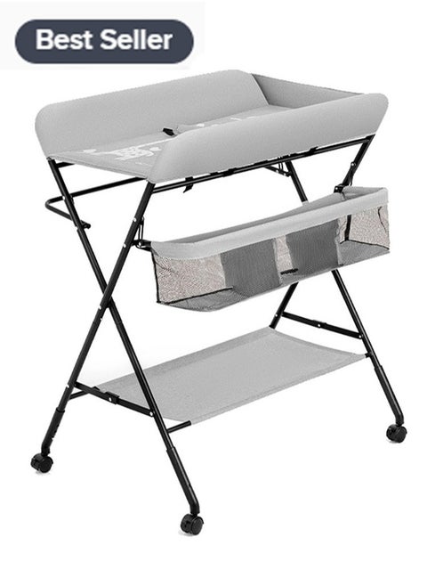 Portable Foldable Baby Changing Table, Mobile Changing Table, Baby Care Mobile, Diaper Organizer, Portable Folding Adjustable Height Changing Table