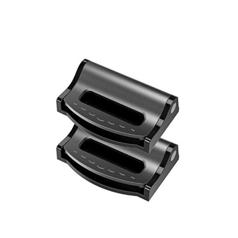 SOLARAE Universal Car Seat Belts Clips, Safety Adjustable Auto Stopper Buckle Plastic Universal Auto Shoulder Neck Strap Positioner Clips (Black) 2Pcs - Image 1
