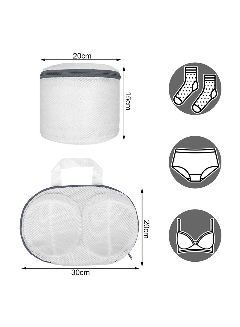 4 Pcs Bra Laundry Bags, Mesh Laundry Bags with Zips Cylindrical Thicken Fabric Mesh Washing Bags for Bra Underwear Socks Baby Clothes - Image 2