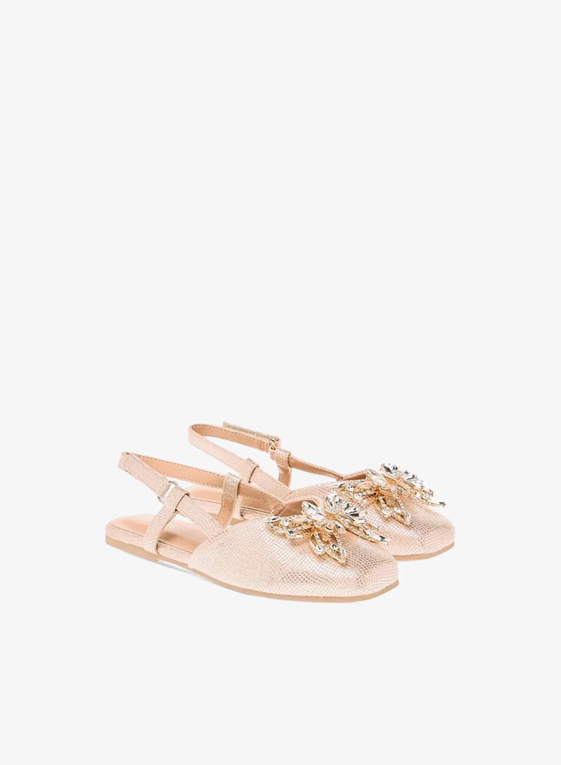 سيليست صنادل بناتي مزينة بفراشات بإغلاق لاصق