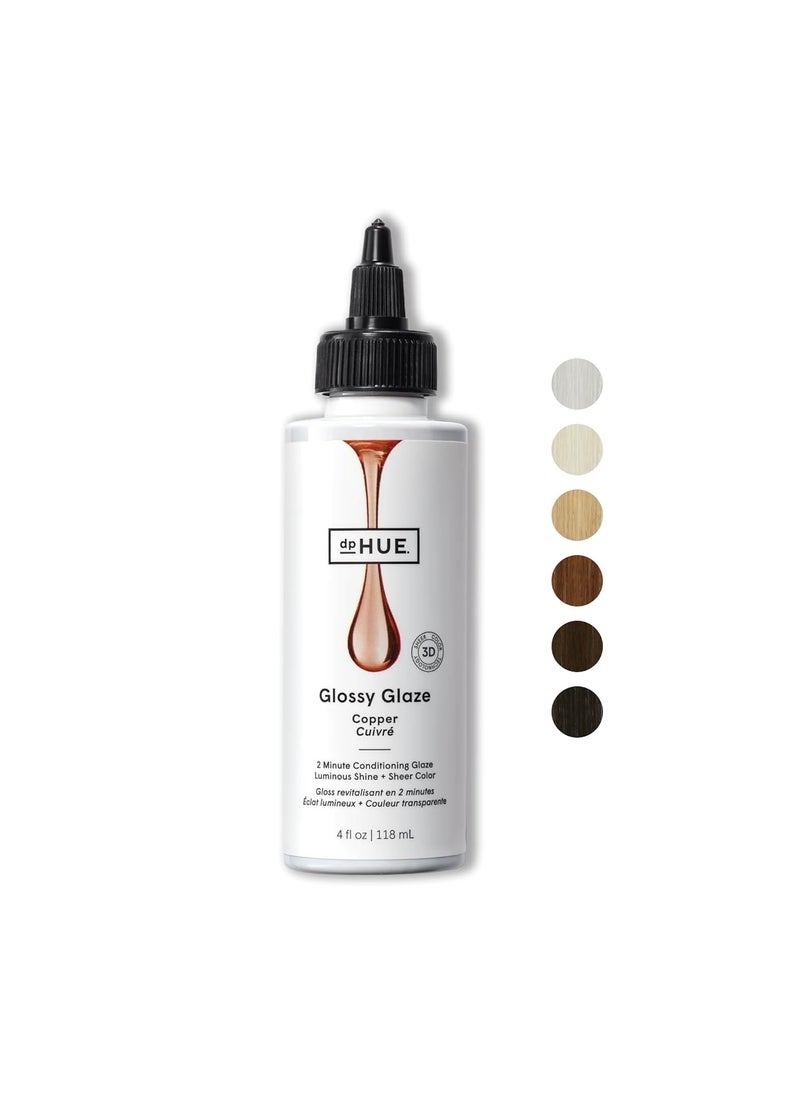 dpHUE dpHUE Glossy Glaze Copper  4 fl oz  InShower Conditioning Glaze for Luminous Shine  Sheer Color  Paraben SLS  SLES Sulfate Free  Leaping Bunny Certified 