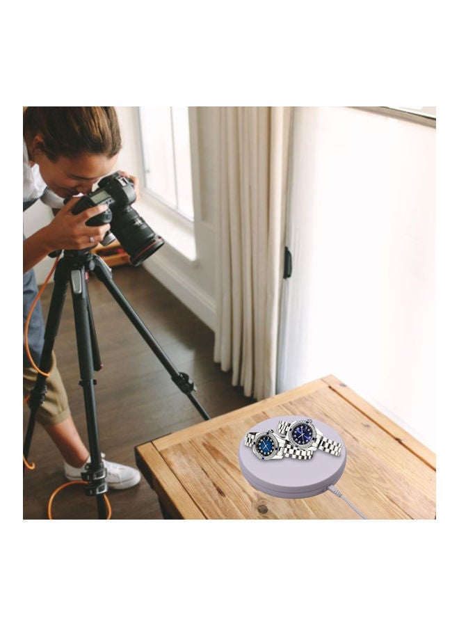 NIBEMINENT 360 Degree Rotatable Electric Motorized Photography Turntable Display White - Image 3