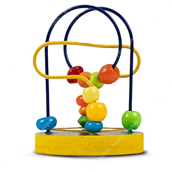 WOODEN BEADS MAZE ROLLER COASTER PUZZLE GAME KIDS TOYS, WOODEN TOY WITH SHAPES COLOR RECOGNITION ROLLING BEADS, ABACUS LEARNING ACTIVITY CENTER EDUCATIONAL BABY TOY PUZZLE FOR KIDS 3+YEARS - Image 2